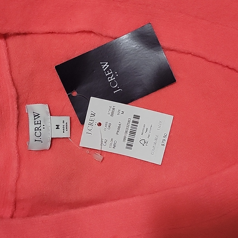 J. Crew Coral Wool Cardigan Sweater- Medium - Picture 2 of 3